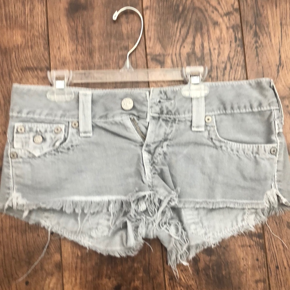 True religion gray shorts